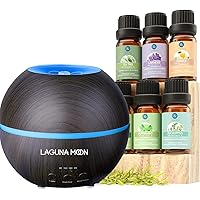 Best Essential Oil Set with Diffuser Bundle - Essential Oil Diffuser Gift for Scented DIY Home Office, Yoga, Fresh Air, Adjustable Mist Mode