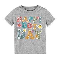 Long Sleeve Toddler Boys Day Hippie Flowers Soft T Shirt for 1 to 10 Years Basketball T Shirt