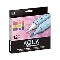 Spectrum Noir Aqua Artist's Water Based Dual Nib Marker Coloring Pens, Floral, Pack of 12