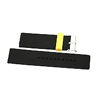 26MM Black Yellow Rubber Sport Diver Waterproof Watch Band Strap FIT Invicta