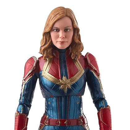 Marvel Captain Marvel 6-inch Legends Captain in Costume Figure for Collectors, Kids, and Fans