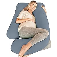 Cute Castle Cooling Cover Pregnancy Pillows, Soft U-Shape Maternity Pillow with Removable Cover - Full Body Pillows for Adults Sleeping - Pregnancy Must Haves - Jumbo 57 Inch - Grey