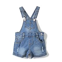 KIDSCOOL SPACE Baby Boy Girl Jean Shorts,Toddler Denim Cute Summer Shortalls