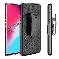 Cellet Heavy Duty All Around Protection Phone Cover. Belt Clip Holster Carrying Case with Built-in Kickstand Precisely Made Compatible with Samsung Galaxy S10 5G.