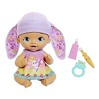 Brush & Smile Little Bunny Baby Doll (12-in) with 3 Accessories and 2-in-1 Outfit, Pink Hat, Great Gift for Kids Ages 2Y+​