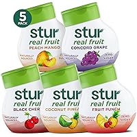 Stur Liquid Water Enhancer | Summer Variety Pack | Naturally Sweetened | Sugar Free | Zero Calories | Keto | Vegan | 5 Bottles, Makes 120 Drinks