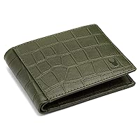 WILDHORN Carter Leather Wallet for Men (Green Croco)