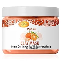 SPA REDI - Clay Mask, Mandarin, 16 Oz - Pedicure and Body Deep Cleansing, Skin Pore Purifying, Detoxifying and Hydrating - Natural Bentonite Clay, Amino Acids Panthenol, Comfrey Extract