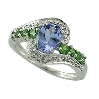 Tanzanite Oval Shape 1.19 Carat Natural Earth Mined Gemstone 14K White Gold Ring Unique Jewelry for Women & Men