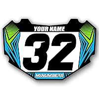 BMX Plate Decal Fits STACYC Plate | Multicolored Bike Number Race Graphics | Custom with Your Name, Number & Colors |