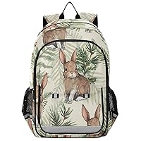 ALAZA Cute Rabbit and Leaves Watercolor Reflective Backpack Outdoor Sport Safety Bag