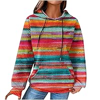 Womens Fashion Hoodies Oversized Sweatshirt Long Sleeve Cute Top Teen Girls Y2K Clothes Color Block Drawstring Pullover