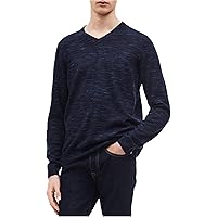Calvin Klein Mens Space-Dye Pullover Sweater, Blue, Small