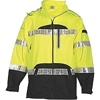 Kishigo RWJ106 Brilliant Series High-Viz Rainwear Jacket, Fits 4X-Large and 5X-Large, Lime