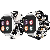 2 Pack Cute Scrunchie Bands Compatible with Gizmo Watch 3 2 1/Gabb Watch 3 2 1/SyncUP Kids,20mm Printed Elastic Stretchy Solo Loop Watch Bands for Boys & Girls,Kid's Size