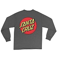 SANTA CRUZ Mens L/S T-Shirt Classic Dot L/S Skate T-Shirt - Charcoal Heather, Size: Large