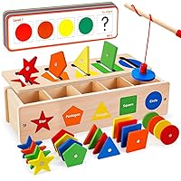 Montessori Toys for 2 3 Year Old Boys, Educational Toys for 3 4 5 Year Old Girl Christmas Birthday Gifts, Preschool Learning Activities Wooden Shape Color Sorting Toys for Toddler Toys Age 2-3