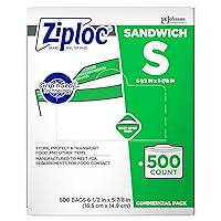 Professional Ziploc Sandwich Bags, Easy Open Tabs, 500 Count