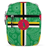 Dominica Paisley Flag Mini Crossbody Bag Anti-Theft Side Shoulder Bags Messenger Bag Unisex