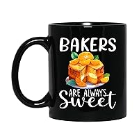 Bakers Are Sweet Porcelain Mug Cup 11oz 15oz, Awesome Fruitcake Mugs Gift For Foodie Bakemaker, Funny Orange Cake Travel Cup Gift For Chef Baking Pastry Maker, Unique Cheesecake Black Coffee Cup