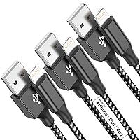 iPhone Charger 3Pack 10FT Apple MFi Certified Lightning Cable Fast Charging Nylon Braided Cord for iPhone 14/13/12/11/X/Xs/XR/8/7/6//6s/5/SE Pro/Max/Pro Max/Plus/Mini and More - (Black White)