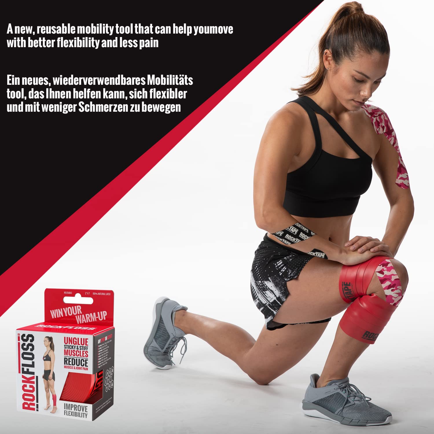 Rocktape RockFloss Tack Mobility Band, Compression Muscle Recovery, Floss for Muscle Soreness, 2