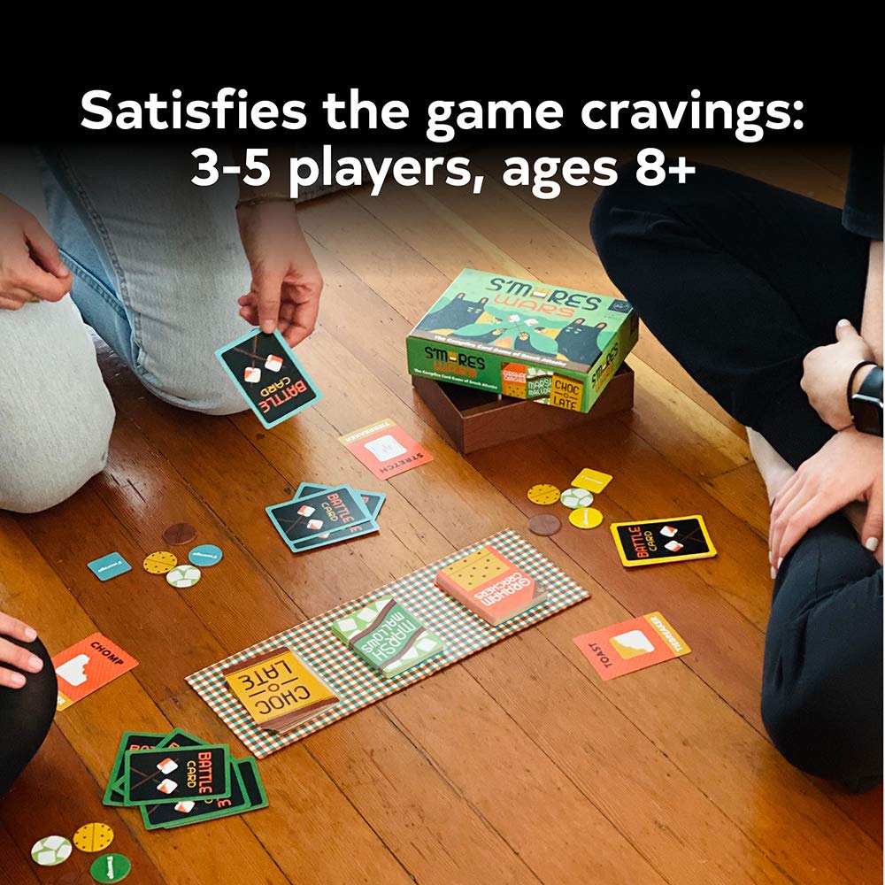 Chronicle Books S’Mores Wars: The Campfire Card Game of Snack Attacks (Competitive Card-Drafting Marshmallow Game for The Whole Family, Fast & Fun Food-Themed Card Game),Multicolor