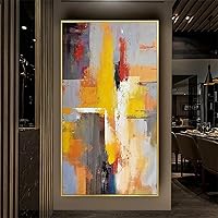 Framed Abstract Paintings On Canvas Art Decor Living Room Wall Golden Extra Large Canvas Pictures Home Decorate Mural 65x120cm/26x47in With-Golden-Frame