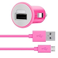 Belkin MiXiT Car Charger + Micro USB Cable for Amazon Fire Phone, all Kindle and Kindle Fire Models, 4 Feet (Pink)