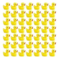 220 Pieces Mini Resin Yellow Duck Miniature Figures Micro Fairy Garden Landscape Doll House Décor Dollhouse Potted Plants Cake Decoration DIY Slime Hide and Seek Party Gift Fun Pendent