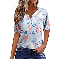 Women's T-Shirts Dressy Henley Summer Tops Shirts Dressy Tunic Tees Womens Clothes