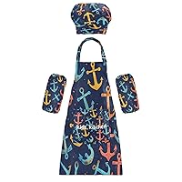 Colorful Hooks 3 Pcs Kids Apron Toddler Chef Painting Baking Gardening (with Pockets) Adjustable Artist Apron for Boys Girls-S