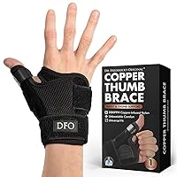 Dr. Frederick's Original Reversible Copper Infused Thumb Brace - 1 Brace - CMC Spica Splint for De Quervain’s Tendonitis, Arthritis, Injury, Pain Relief - Thumb Wrist Stabilization - Left or Right Hand - Fits Men and Women
