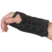 Lace-Up Right Hand Wrist Support, Black, Medium