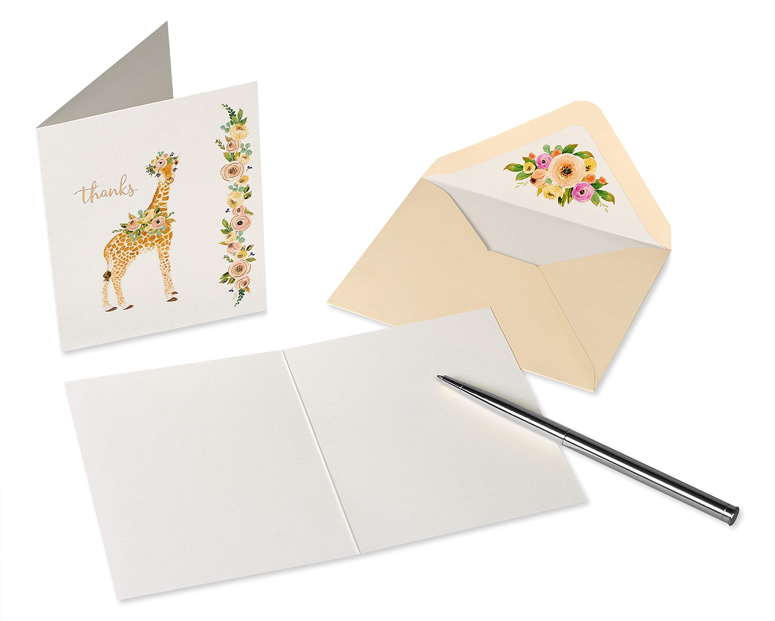 Papyrus Baby Thank You Cards with Envelopes, Elephant & Giraffe (20-Count)