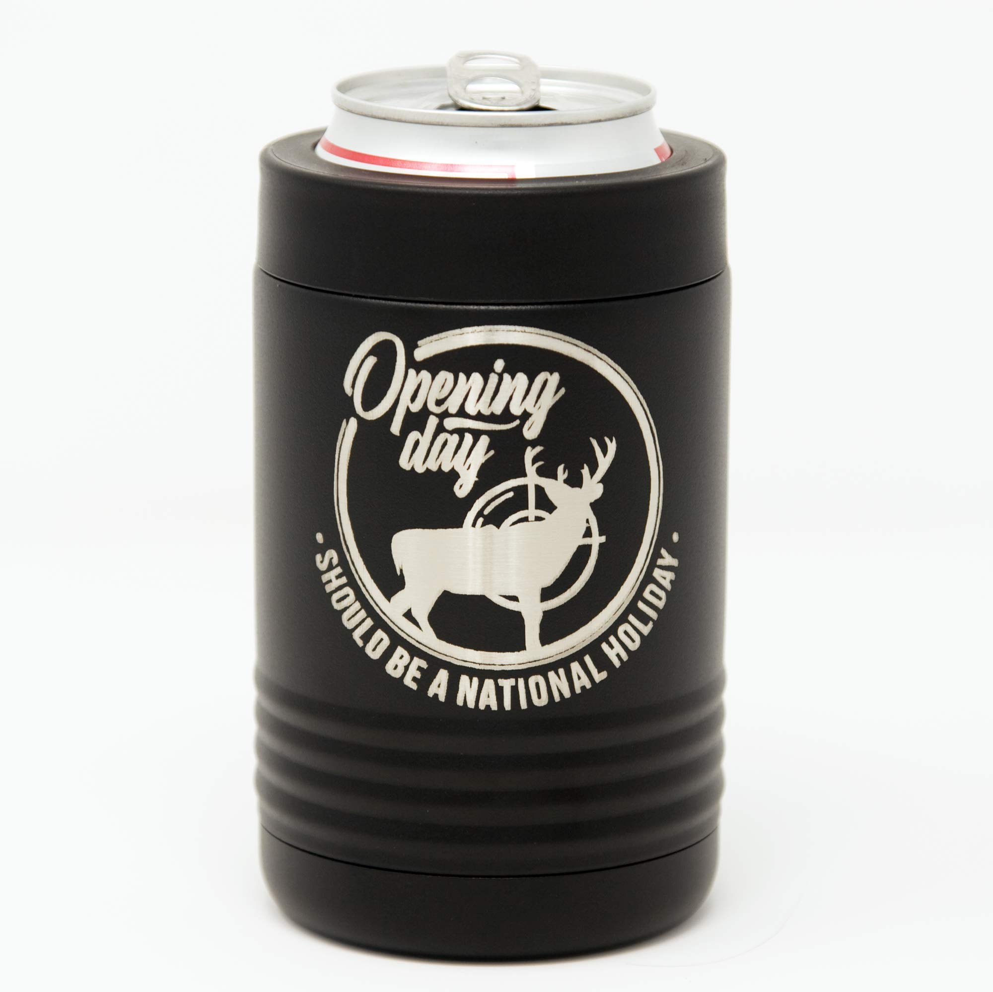 Thomas And Son - Cold Beverage Can Cooler - Engraved Open Season Hunting Can Holder - Double Wall Insulated Can Cozy Sleeve - Hunting Gifts For Men/Birthday Gifts For Men