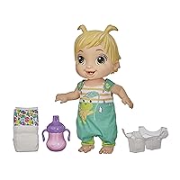 Baby Alive Baby Gotta Bounce Doll, Frog Outfit, Bounces with 25+ SFX and Giggles, Drinks and Wets, Blonde Hair Toy for Kids Ages 3 and Up