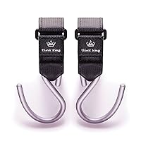 Mighty Buggy Hook for Stroller, Wheelchair, Rollator, Walker, 2 Pack, Black/Brushed Aluminum, 2 Count (Pack of 1)