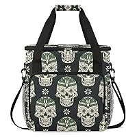 Day of the Dead Sugar Skull 05 Coffee Maker Carrying Bag Compatible with Single Serve Coffee Brewer Travel Bag Waterproof Portable Storage Toto Bag with Pockets for Travel, Camp, Trip