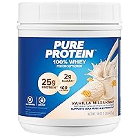 Pure Protein Powder - Whey, High Protein, Low Sugar, Gluten-Free, Vanilla Cream Flavor - 1 lb (Packaging May Vary)