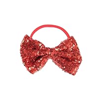 Baby Infant Girls Hair Band Sequined Bow Headband Turban Knot Hair Headwear (Red)