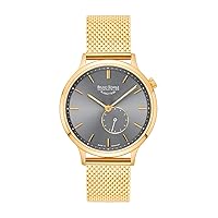 Bruno Söhnle 17-33213-840 Bologna I Women's Watch, Quartz, Stainless Steel Case, Sapphire Glass, Stainless Steel Mesh Strap, with Folding Clasp, 3 Bar, gold, Bracelet