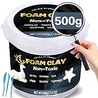 Foam Clay Air Dry Foam Modeling Clay - Cosplay Soft Clay for Slime Add Ins,  Molding Clay for Sculpting with Eva Foam - 300 Gram Black Air Dry Clay