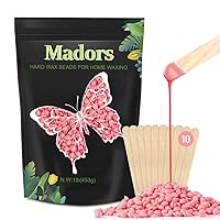Hard Wax Beads for Hair Removal - Madors 1lb/16oz Wax Beans Kit with 10 Wax applicator Sticks for for Full Body for Wax Melt Warmer