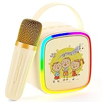 Karaoke Machine for Kids Adults, Toys for Girls Boys Age 4-12+, Portable Bluetooth Speaker with Microphone & LED Lights for Home Parties, Gift for Kids Brithday Festival Christmas
