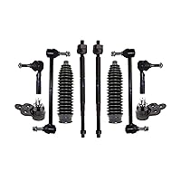 10 Pc Suspension Kit Lower Ball Joints Soft Ride Tie Rod Ends Sway Bar Links Rack & Pinion Bellow Boots