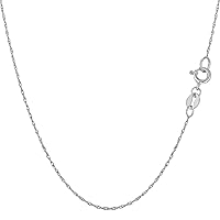 Jewelry Affairs 10k White Gold Rope Chain Necklace, 0.5mm