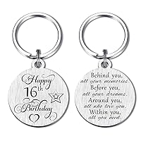 Happy Birthday Gifts Keychain Presents for Girls Women Boys Men, Double Sides Engraved