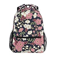 ALAZA Cherry Blossom Flowers Flroal Sakura Backpack Purse with Multiple Pockets Name Card Personalized Travel Laptop School Book Bag, Size M/16.9 inch