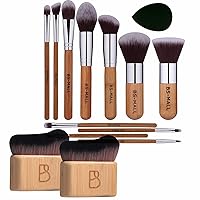 BS-MALL Makeup Brushes Set Bamboo Synthetic Kabuki Brush Set 14 Pcs
